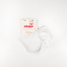 Load image into Gallery viewer, Condor Knee-High Socks - Openwork with Bow Neutrals
