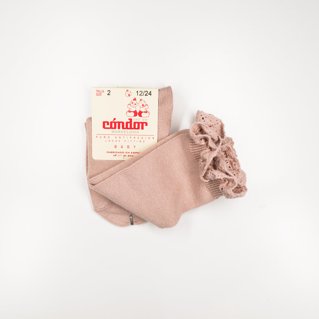 Condor Knee-High Socks - Lace Edging Pastel