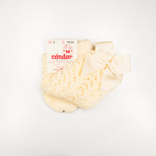 Load image into Gallery viewer, Condor Knee-High Socks - Openwork with Bow Neutrals
