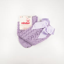 Load image into Gallery viewer, Condor Knee-High Socks - Openwork with Bow Pastel
