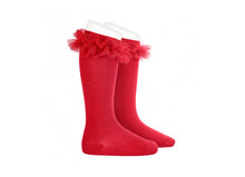 Load image into Gallery viewer, Condor Knee High Socks - Tulle Ruffle
